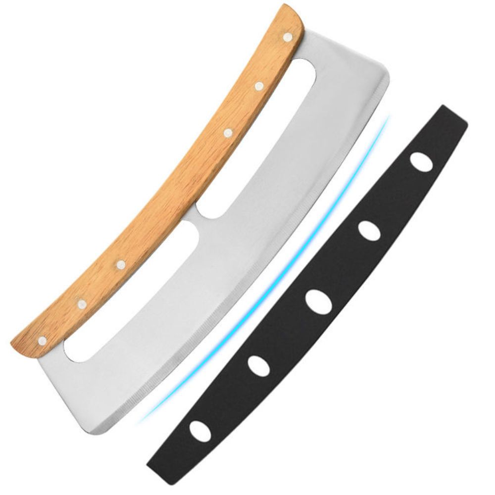 Large Stainless Steel Pizza Rocker Knife