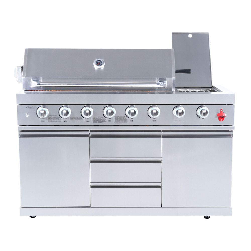 6-Burner Freestanding Gas Grill with Infrared Back Burner