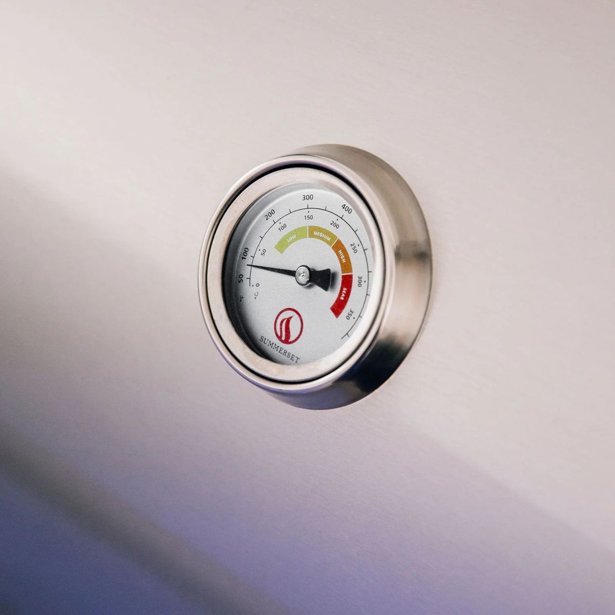 Thermometer on a metallic surface
