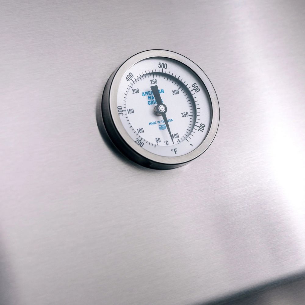 Thermometer on a stainless steel surface
