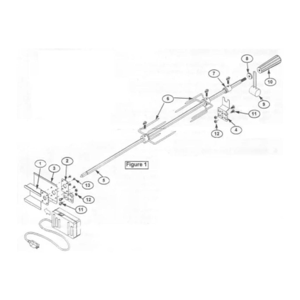 Technical diagram of a mechanical assembly with labeled parts on a white background