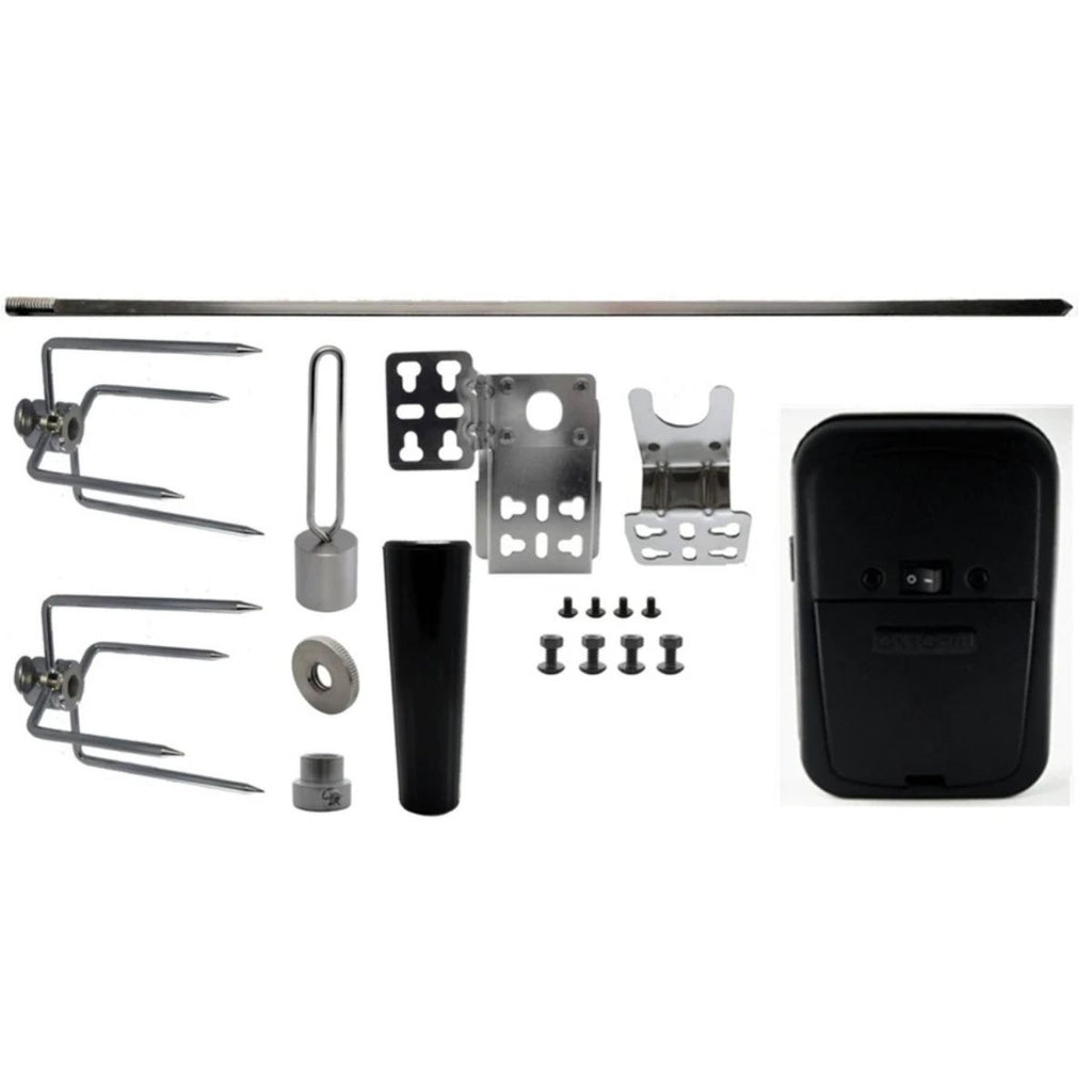 Collection of hardware components on a white background