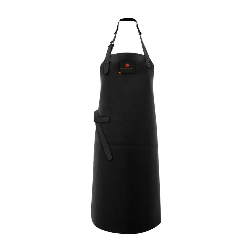 Black apron with a pocket on a white background