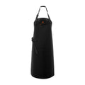 Black apron with a pocket on a white background