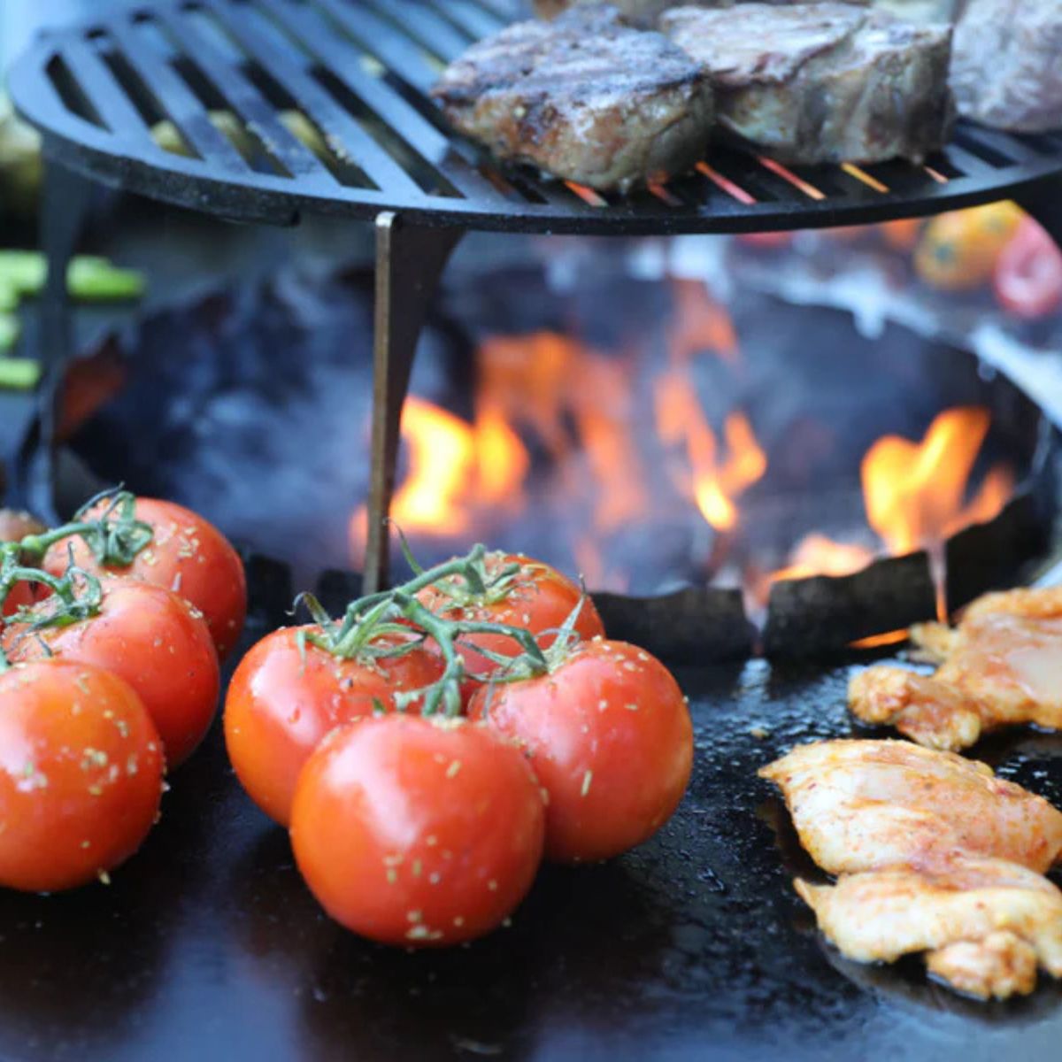 Grilling meat 