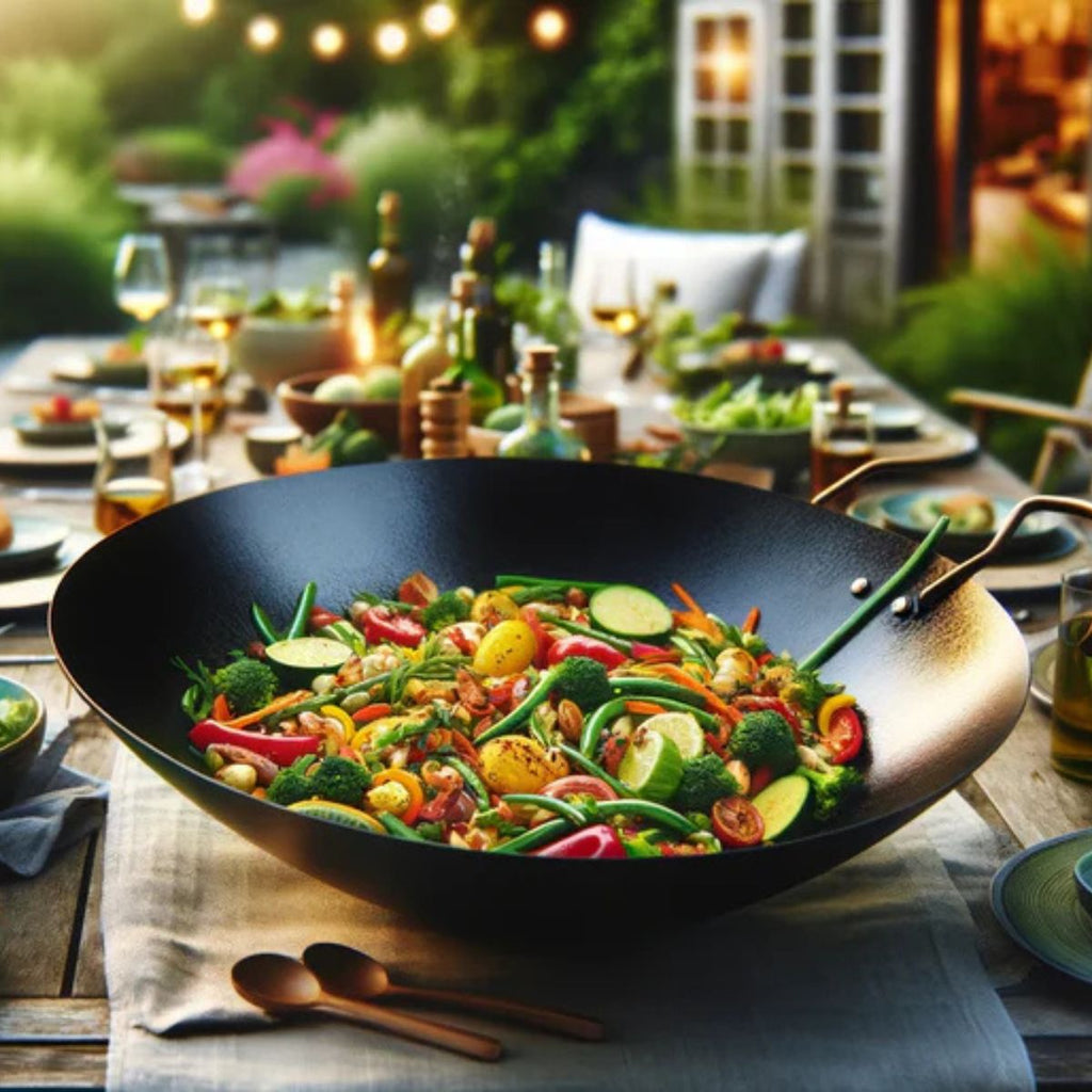 Cooked food in a wok