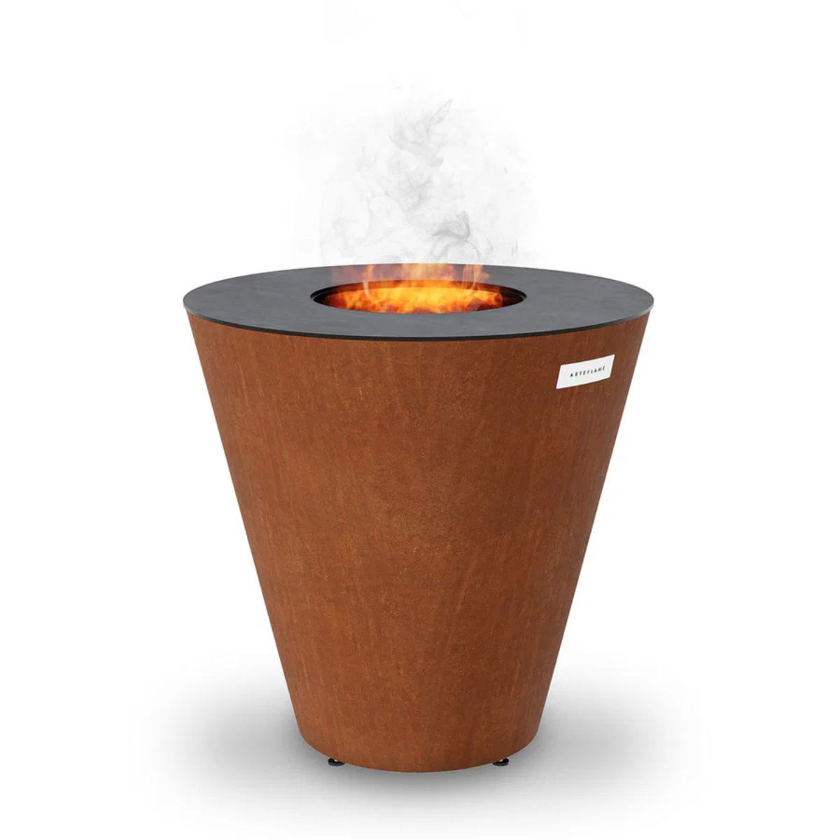  Building a wood or charcoal fire in the center of the grill, the cook top heats from the center out. 