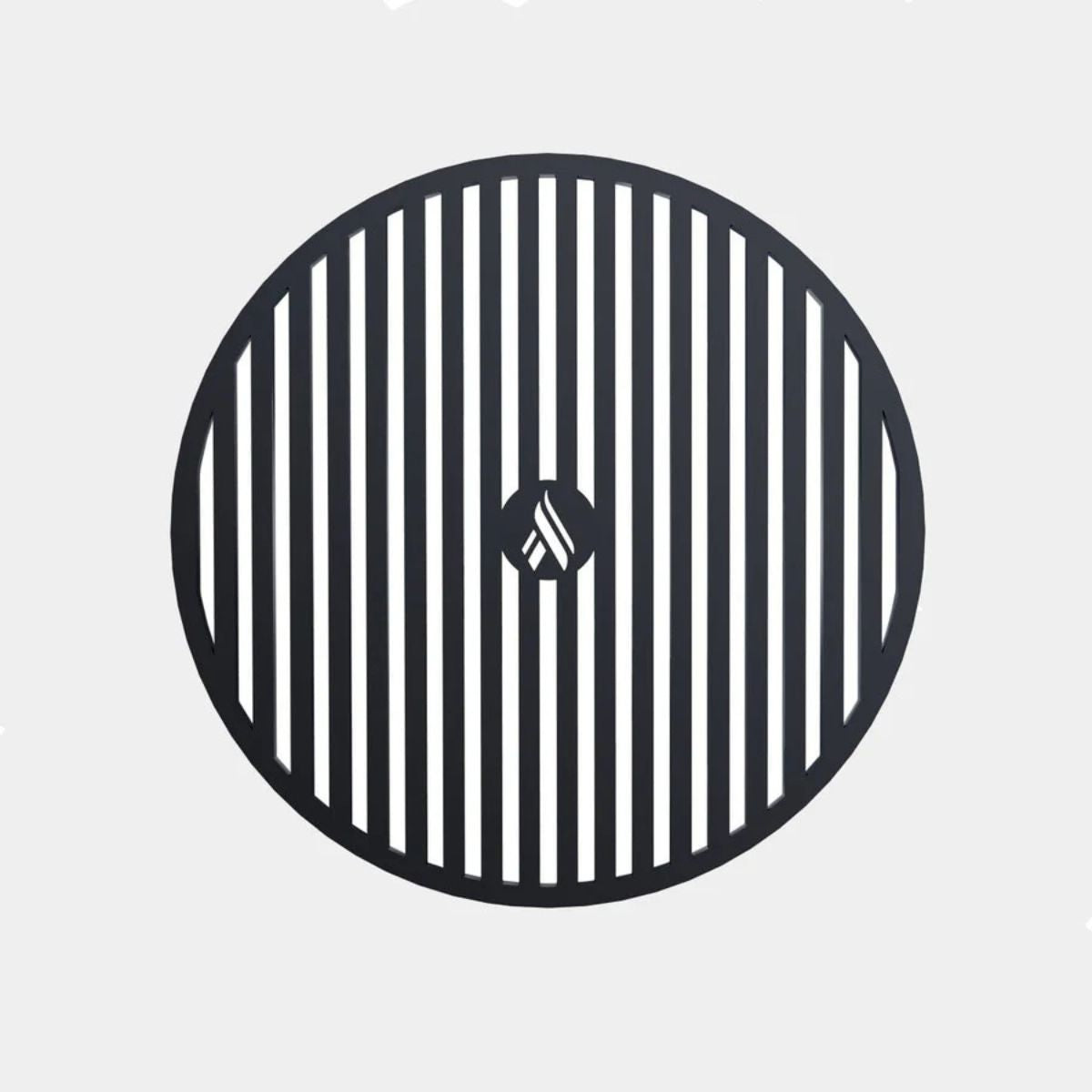 Black circular grill pattern on a white background