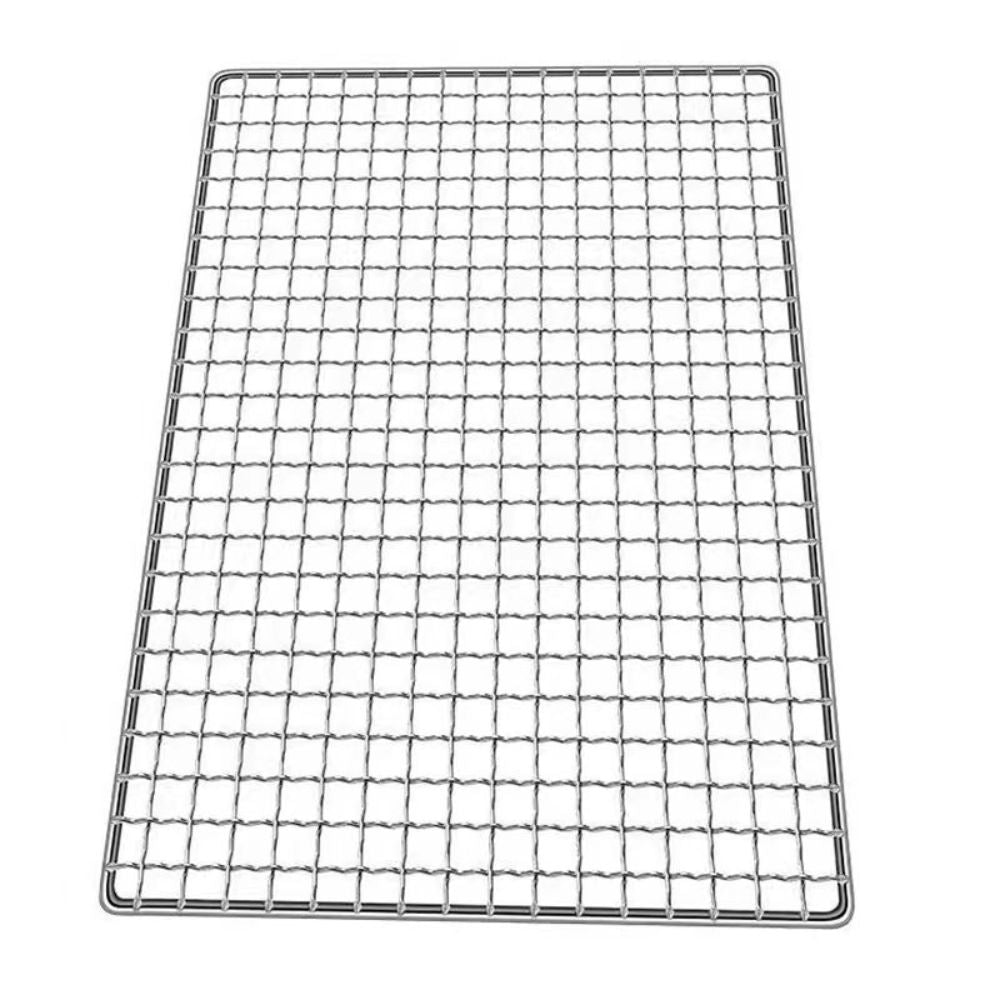 Metal cooling rack on a white background